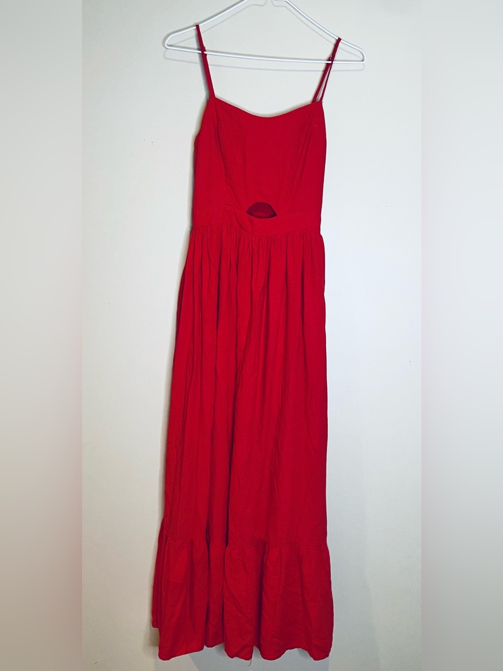 Vici Red Maxi Dress with Spaghetti Straps - Picture 4 of 13